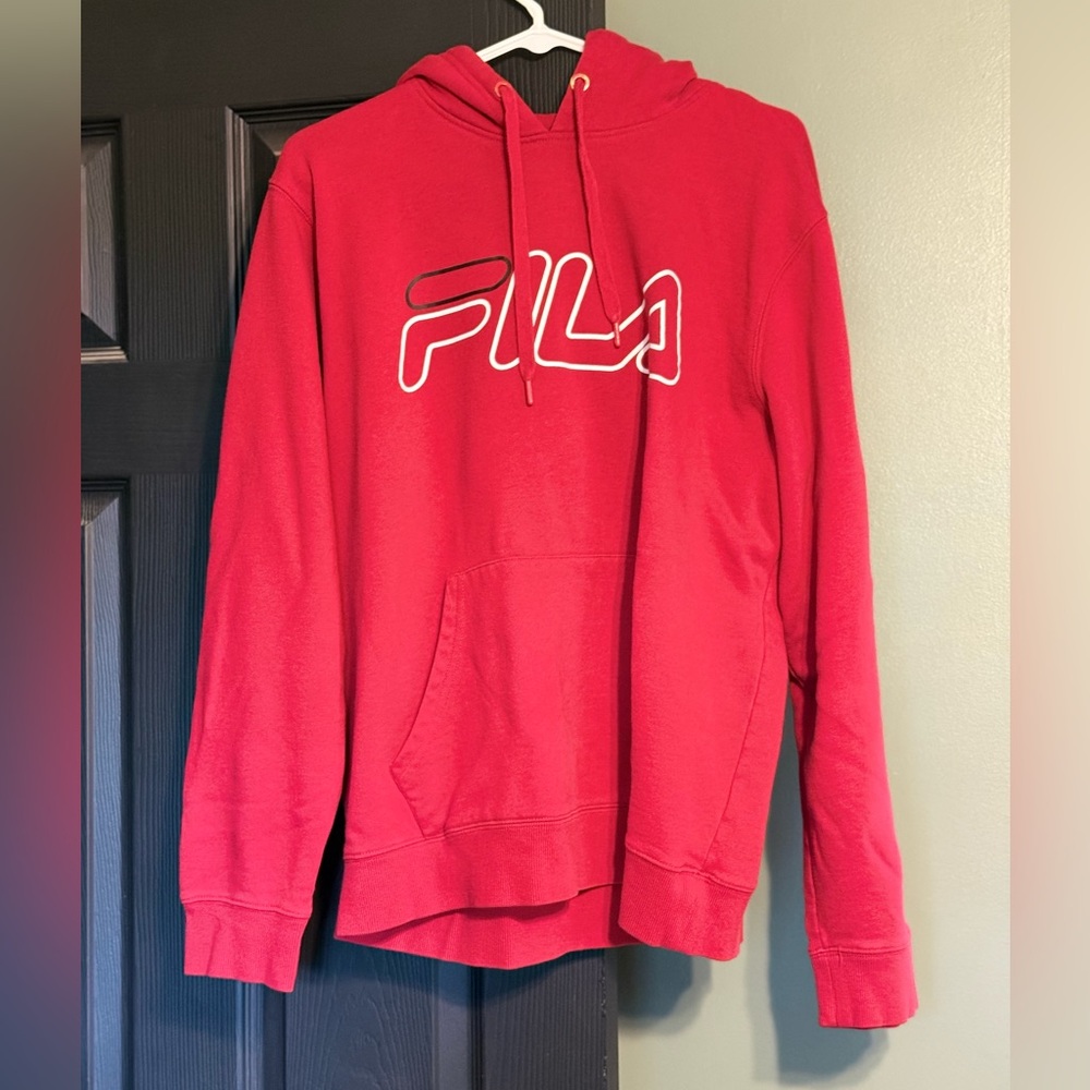 Fila Men's Bold Red Pullover Hoodie